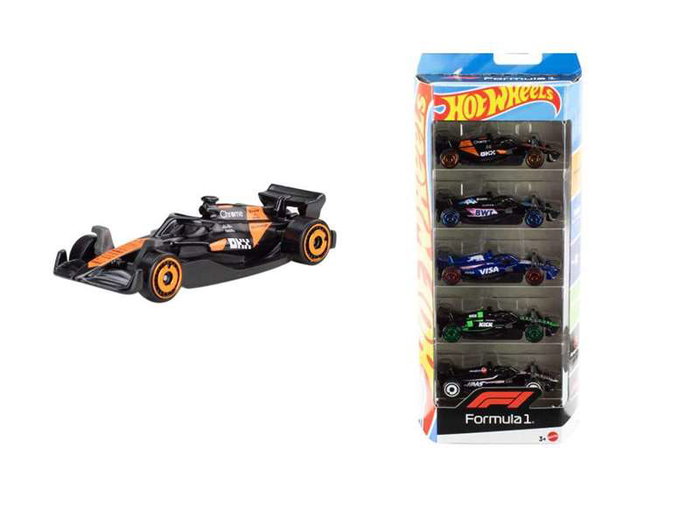 Mattel Hot Wheels Pack de 5 Vehículos Fórmula 1 Escala 1:64
