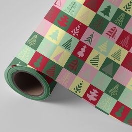 WONDER WRAPPER Papel de Regalo Bobina Navidad Abetos 62 cm x 85 m