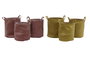 DKD Home Decor Set de 3 Cestas de Poliéster en Colores Surtidos