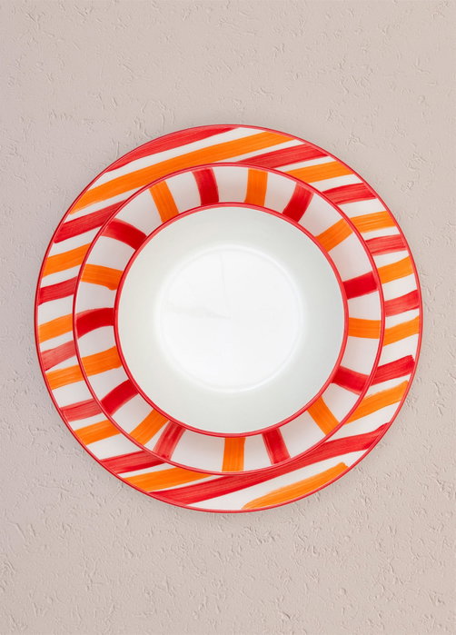 Hermia JOY0003 Plato de Servicio Naranja Cerámica 30x30x2cm