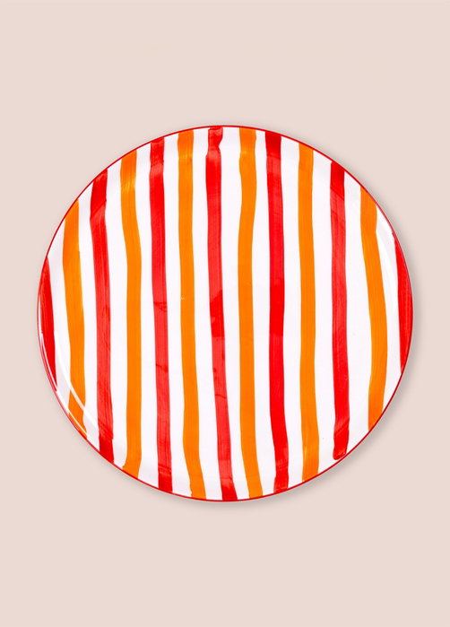 Hermia JOY0003 Plato de Servicio Naranja Cerámica 30x30x2cm