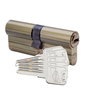 Ucem 2000s2lp3333ll Cilindro de seguridad europerfil 33x33mm latón, leva larga, 6 pitones, 5 llaves, doble embrague