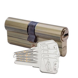 Ucem Cilindro de seguridad europerfil 33x33mm latón, leva larga