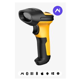 Inateck P6-AI Lector de Códigos de Barras Portátil Láser 1D Inalámbrico y Cableado USB Bluetooth Amarillo