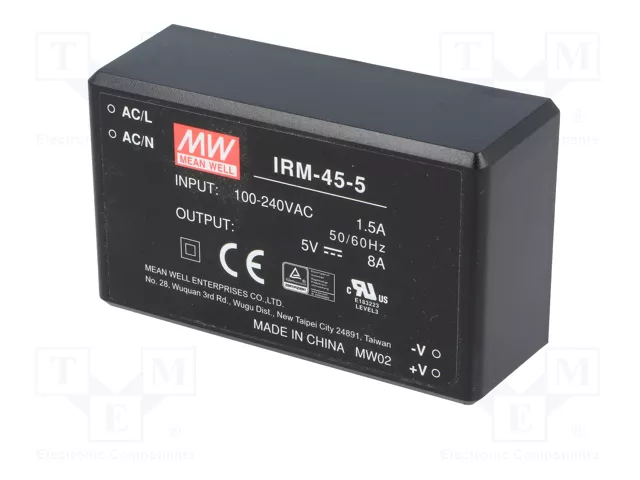 MEAN WELL IRM-45-5 Convertidor AC/DC 40W 5VDC 8A