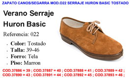 Segarra Zapato Canos Mod.022 Serraje Huron Basic Tostado Talla 40
