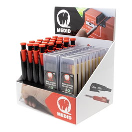 Medid Marcador portaminas + recambios, expositor 20 + 20 unidades, colores surtidos, incluye estuche y sacapuntas