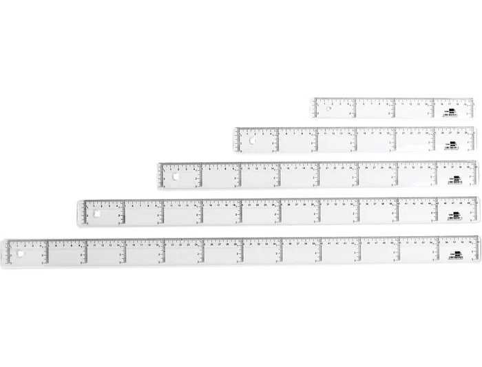 Liderpapel Regla de plástico transparente de 50 cm con borde biselado y graduación vertical y horizontal Liderpapel Regla de plástico transparente de 50 cm con borde biselado y graduación vertical y horizontal