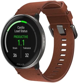 Polar Ignite 3 Titanium Reloj Deportivo con GPS Correa Marrón Piel M/L Mujer Hombre
