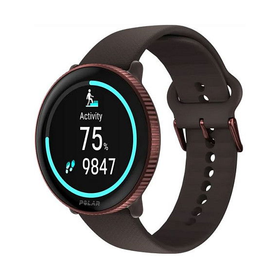 Polar Ignite 3 Smartwatch con GPS y Pantalla AMOLED, Correa de Cuero y Silicona, Marrón