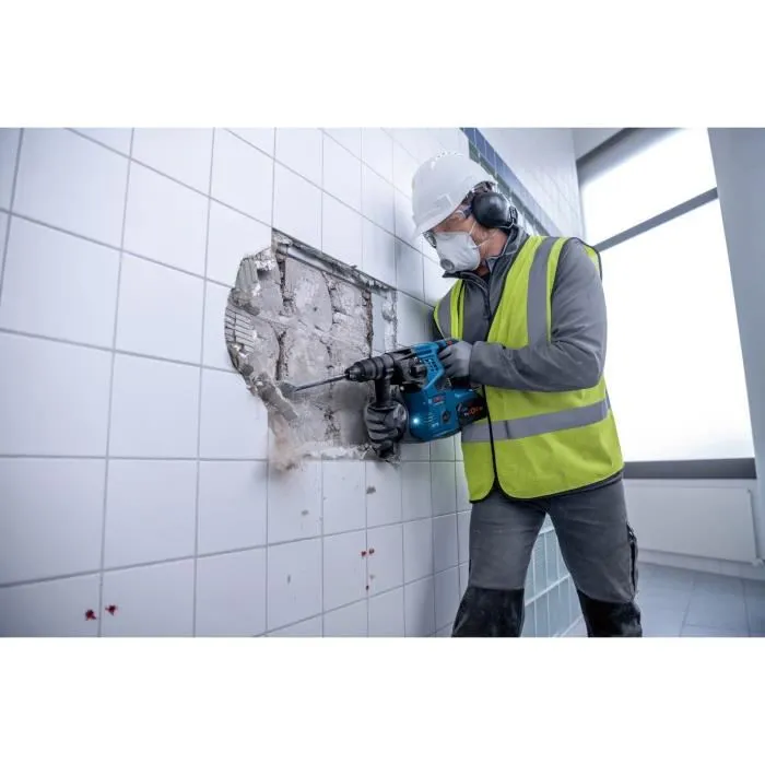 Bosch Professional Taladro Percutor GBH 18V-28CF con Aspirador GDE 18V-16, 2 Baterías ProCore 8.0Ah, Cargador, en Lboxx