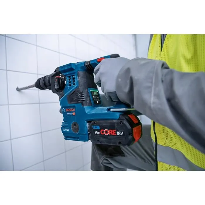 Bosch Professional Taladro Percutor GBH 18V-28CF con Aspirador GDE 18V-16, 2 Baterías ProCore 8.0Ah, Cargador, en Lboxx