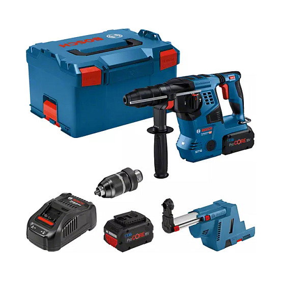 Bosch Professional GBH 18V-28CF con aspirador GDE 18V-16, 2 baterías ProCore 8.0Ah y Cargador Bosch Professional GBH 18V-28CF con aspirador GDE 18V-16, 2 baterías ProCore 8.0Ah y Cargador