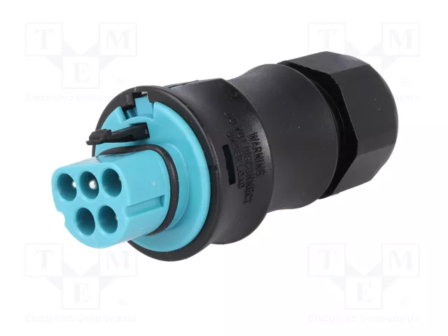 WIELAND Conector industrial redondo macho RST de 5 pines, 250V, azul turquesa