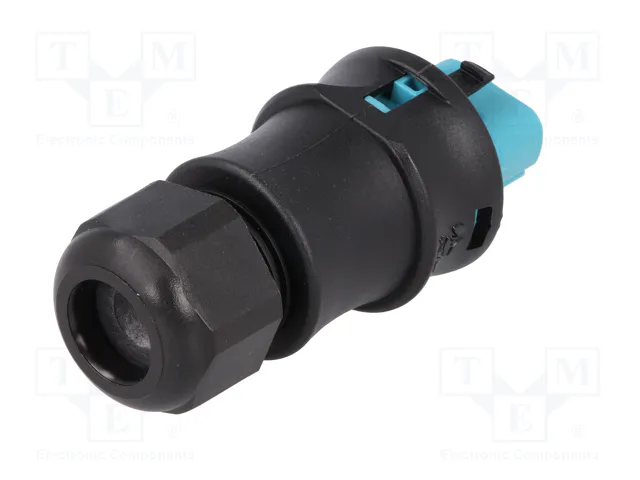 WIELAND Conector industrial redondo macho RST de 5 pines, 250V, azul turquesa