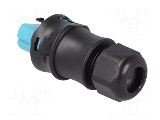 WIELAND Conector industrial redondo macho RST de 5 pines, 250V, azul turquesa