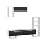 Hanah Home Mueble de TV Royal Marble Blanco y Negro con Estante Pared 209x123.6x27.7 cm