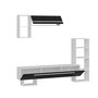 Hanah Home Mueble de TV Royal Marble Blanco y Negro con Estante Pared 209x123.6x27.7 cm