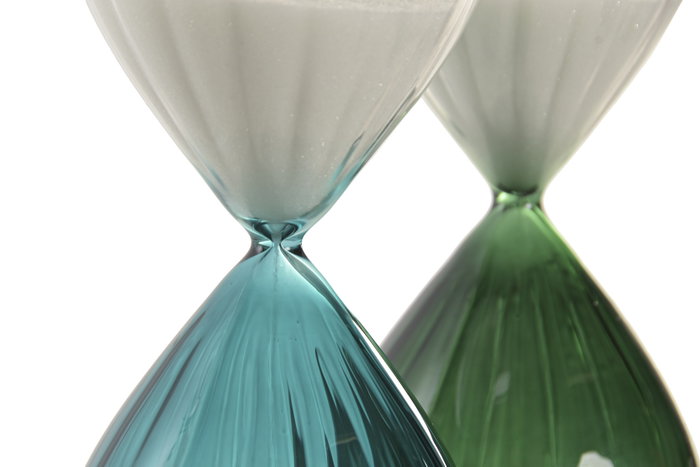 DKD Home Decor Reloj de Arena de Cristal 30 Min Verde Oscuro Tropical Palm