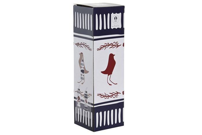 DKD Home Decor Surtido de Botellas de Borosilicato 550ml BLUE RED BIRD