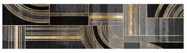 DKD Home Decor Alfombra Geométri Negro Dorado 240 x 0.4 x 60 cm (2 Unidades) Poliester