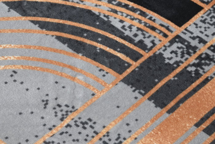 DKD Home Decor Alfombra Geométri Negro Dorado 240 x 0.4 x 60 cm (2 Unidades) Poliester