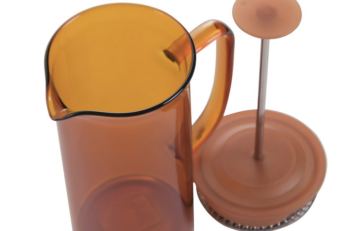 DKD Home Decor Cafetera Basicos Ambar 350ml Inox Borosilicato 7x15.5x11cm