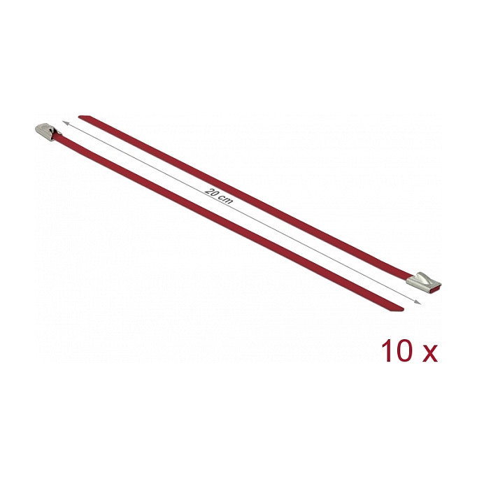 DeLOCK 18777 Sujetacables de acero inoxidable Rojo 200 x 4,6 mm