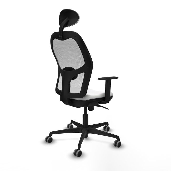PIQUERAS Y CRESPO Silla de oficina Jorquera con mecanismo Sincro, Tela Blanca, Cabecero Fijo y Ruedas 65mm PIQUERAS Y CRESPO Silla de oficina Jorquera con mecanismo Sincro, Tela Blanca, Cabecero Fijo y Ruedas 65mm