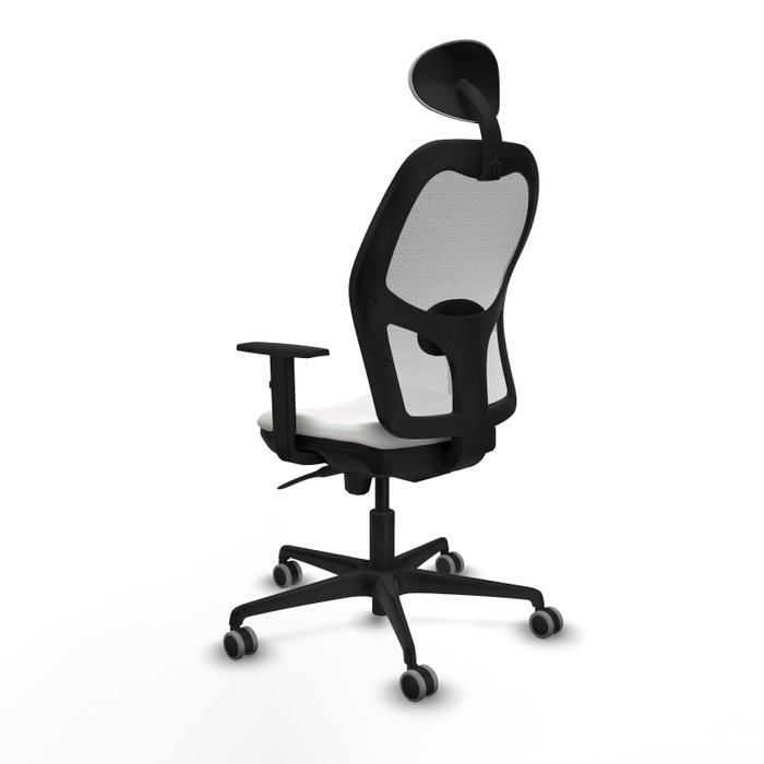 PIQUERAS Y CRESPO Silla de oficina Jorquera con mecanismo Sincro, Tela Blanca, Cabecero Fijo y Ruedas 65mm PIQUERAS Y CRESPO Silla de oficina Jorquera con mecanismo Sincro, Tela Blanca, Cabecero Fijo y Ruedas 65mm