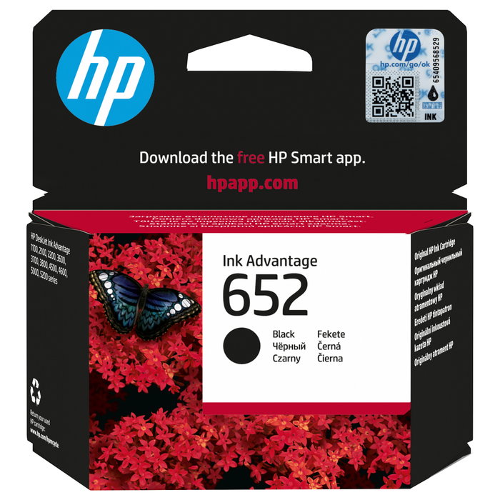 HP Cartucho de Tinta Original 652 Negro