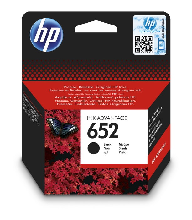 HP Cartucho de Tinta Original 652 Negro