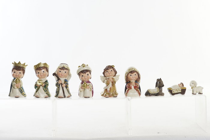 DKD Home Decor Set de Nacimiento de 9 Piezas en Resina Multicolor DKD Home Decor Set de Nacimiento de 9 Piezas en Resina Multicolor