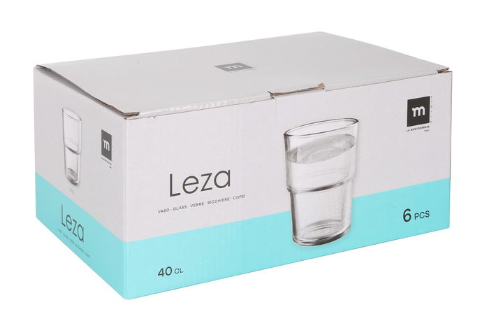 La Mediterranea Set 6 Vasos Leza 400 ml (8 Cajas)