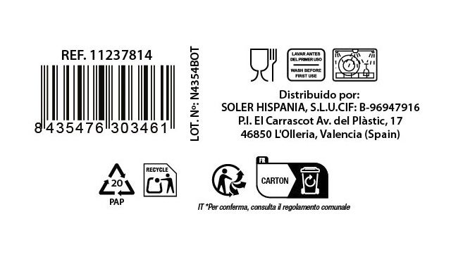 La Mediterranea Set 6 Vasos Leza 400 ml (8 Cajas)