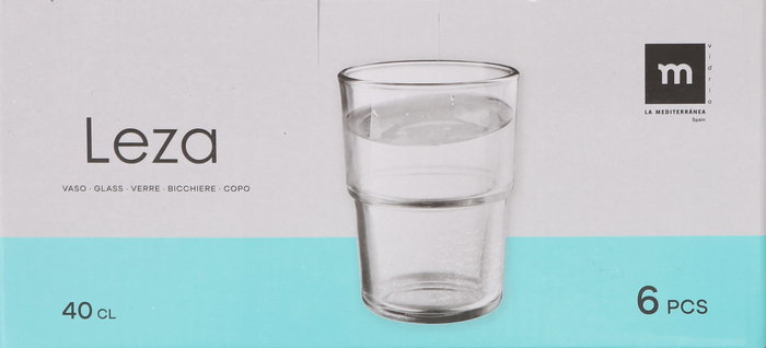 La Mediterranea Set 6 Vasos Leza 400 ml (8 Cajas)
