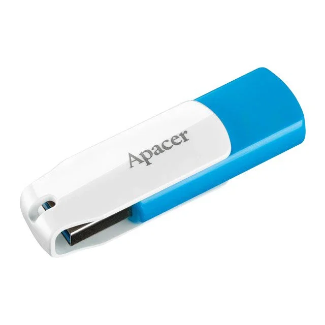 Apacer AH357 - Unidad Flash USB 64 GB Tipo A 3.2 Gen 1 (USB 3.1) con Diseño Giratorio, Color Azul y Blanco