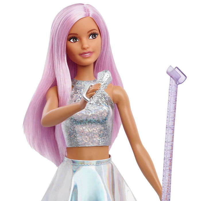 Barbie Muñeca Tú Puedes Ser Pop Star JCW42 Mattel Cantante con Conjunto Brillante y Pelo Rosa para Niñas +3 Años Barbie Muñeca Tú Puedes Ser Pop Star JCW42 Mattel Cantante con Conjunto Brillante y Pelo Rosa para Niñas +3 Años