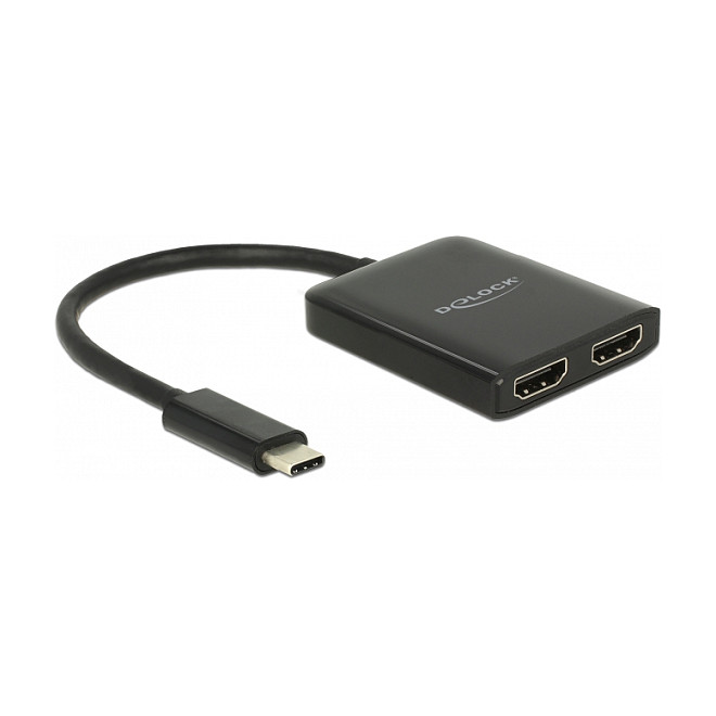 DeLOCK Adaptador USB-C a 2x HDMI Splitter 87719 3840 x 2160 Pixeles 60 Hz 0.25 m Negro DeLOCK Adaptador USB-C a 2x HDMI Splitter 87719 3840 x 2160 Pixeles 60 Hz 0.25 m Negro