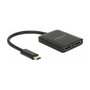 DeLOCK Adaptador USB-C a 2x HDMI Splitter 87719 3840 x 2160 Pixeles 60 Hz 0.25 m Negro