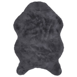 Home Deco Factory Alfombra Pelo Gris Imitación Piel Forma Animal Suave 60x90 cm