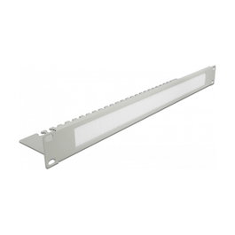 DeLOCK Regleta de cepillos para gestión de cables con placa de soporte 1U Gris