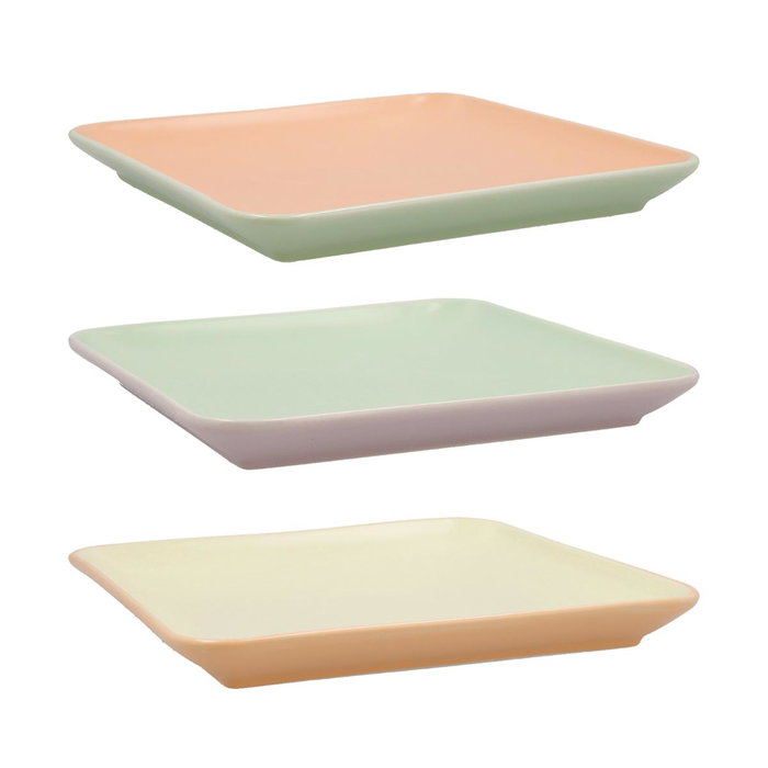 Bandeja Cuadrada Surtida Porcelana Vitamina Quid 21x21 cm (24 Unidades) Bandeja Cuadrada Surtida Porcelana Vitamina Quid 21x21 cm (24 Unidades)