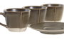 DKD Home Decor Set de Café Liangfeng 26 de Gres y Acacia Verde, 6 Piezas