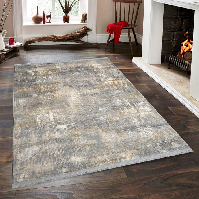 Conceptum Alfombra 1107 160 x 230 cm Polipropileno y Poliéster Gris Beige Crema
