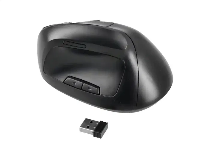 Q-connect Ratón Vertical Inalámbrico Ergonómico Recargable Negro, DPI 800/1200/1600