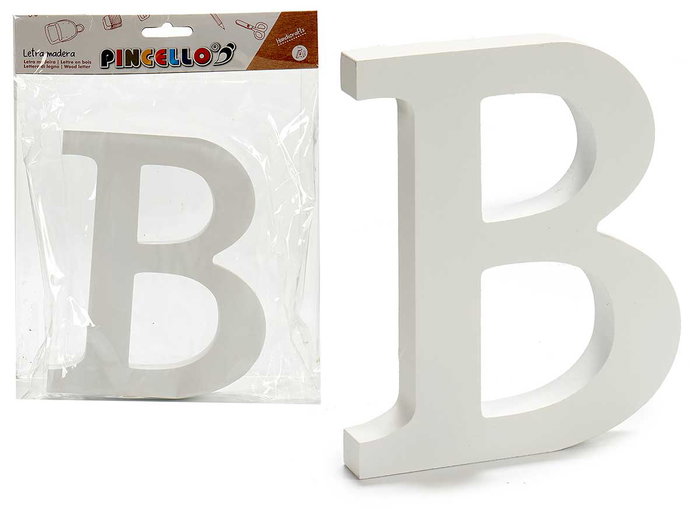Pincello Letra B Madera Blanca 1.8 x 15 cm (Set de 12) Pincello Letra B Madera Blanca 1.8 x 15 cm (Set de 12)