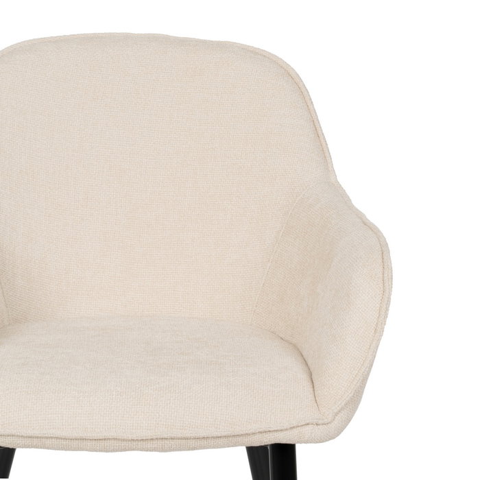 Silla Blanco Tejido-Metal Contract 61 X 59,50 X 83 cm (Set de 2)