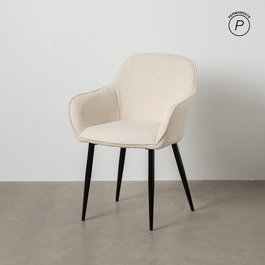 Silla Blanco Tejido-Metal Contract 61 X 59,50 X 83 cm (Set de 2)