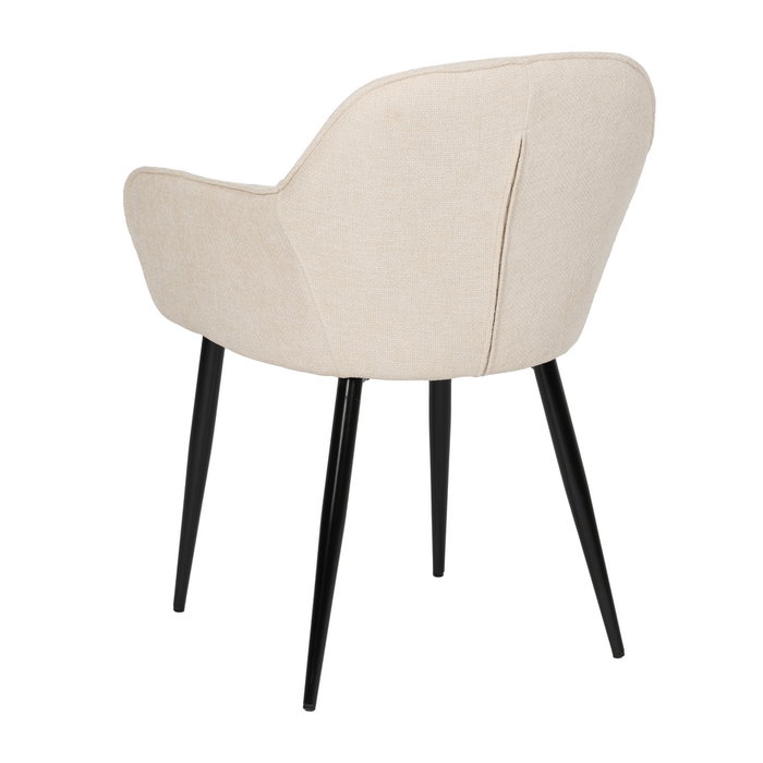 Silla Blanco Tejido-Metal Contract 61 X 59,50 X 83 cm (Set de 2)